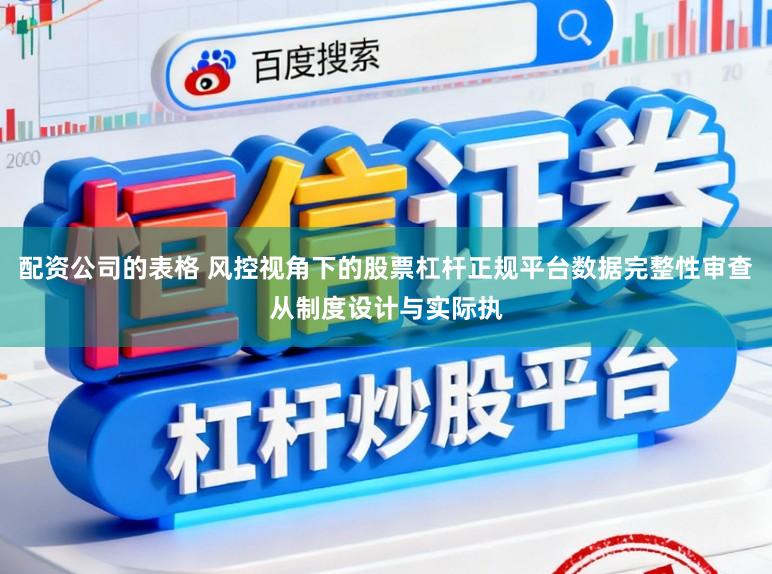 配资公司的表格 风控视角下的股票杠杆正规平台数据完整性审查从制度设计与实际执